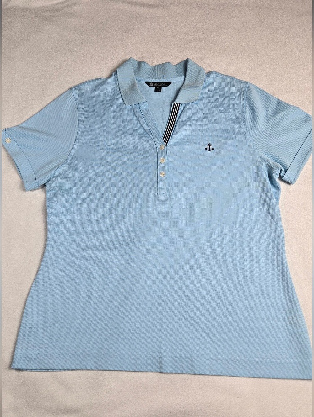 Brooks Brothers Women's Light Blue Polo with Anchor Motif
